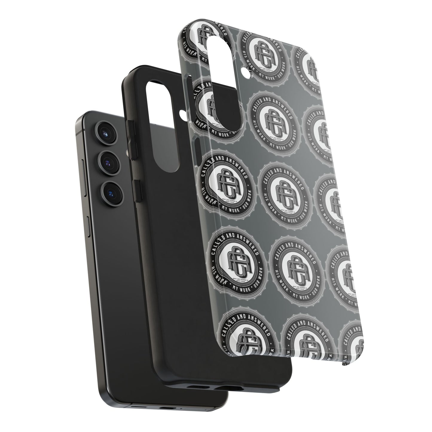 His Work: Tough Phone Cases with Cool Emblem Design