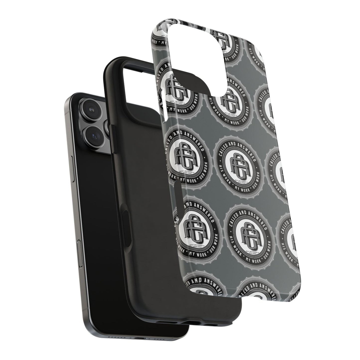 His Work: Tough Phone Cases with Cool Emblem Design