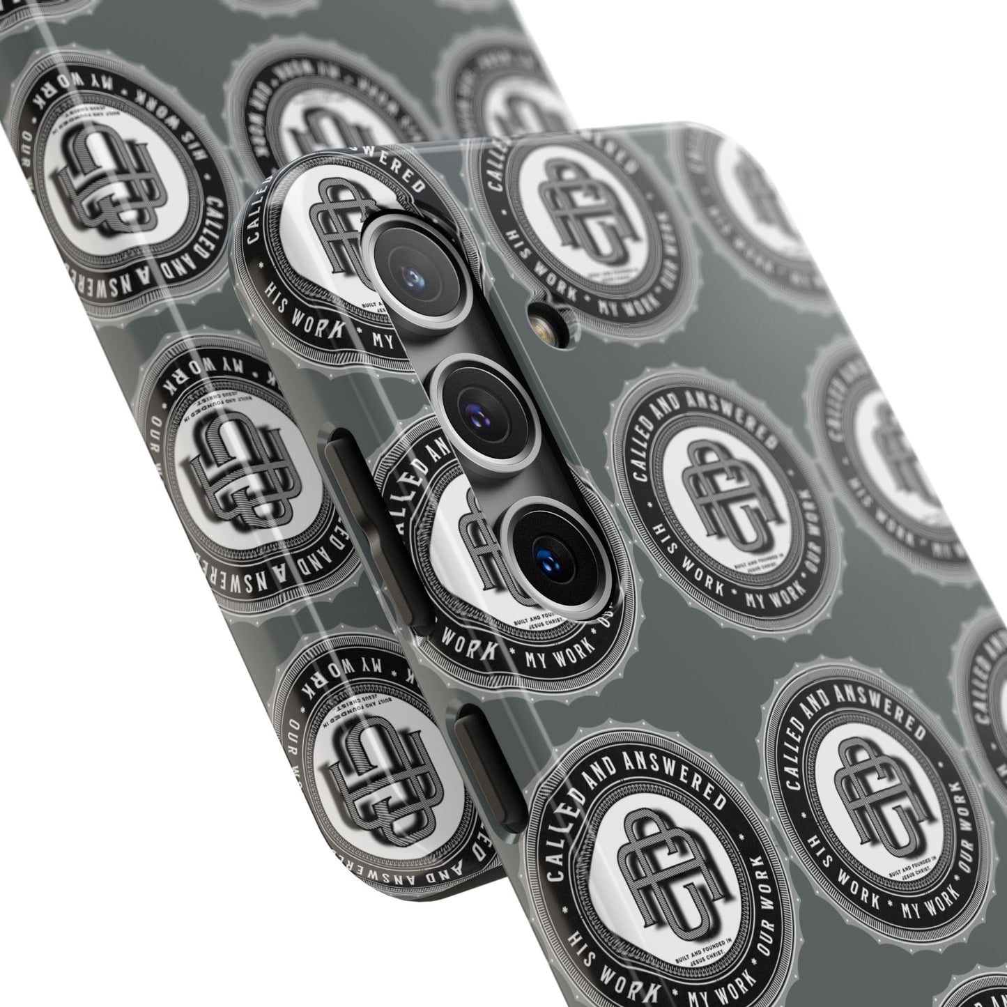 His Work: Tough Phone Cases with Cool Emblem Design