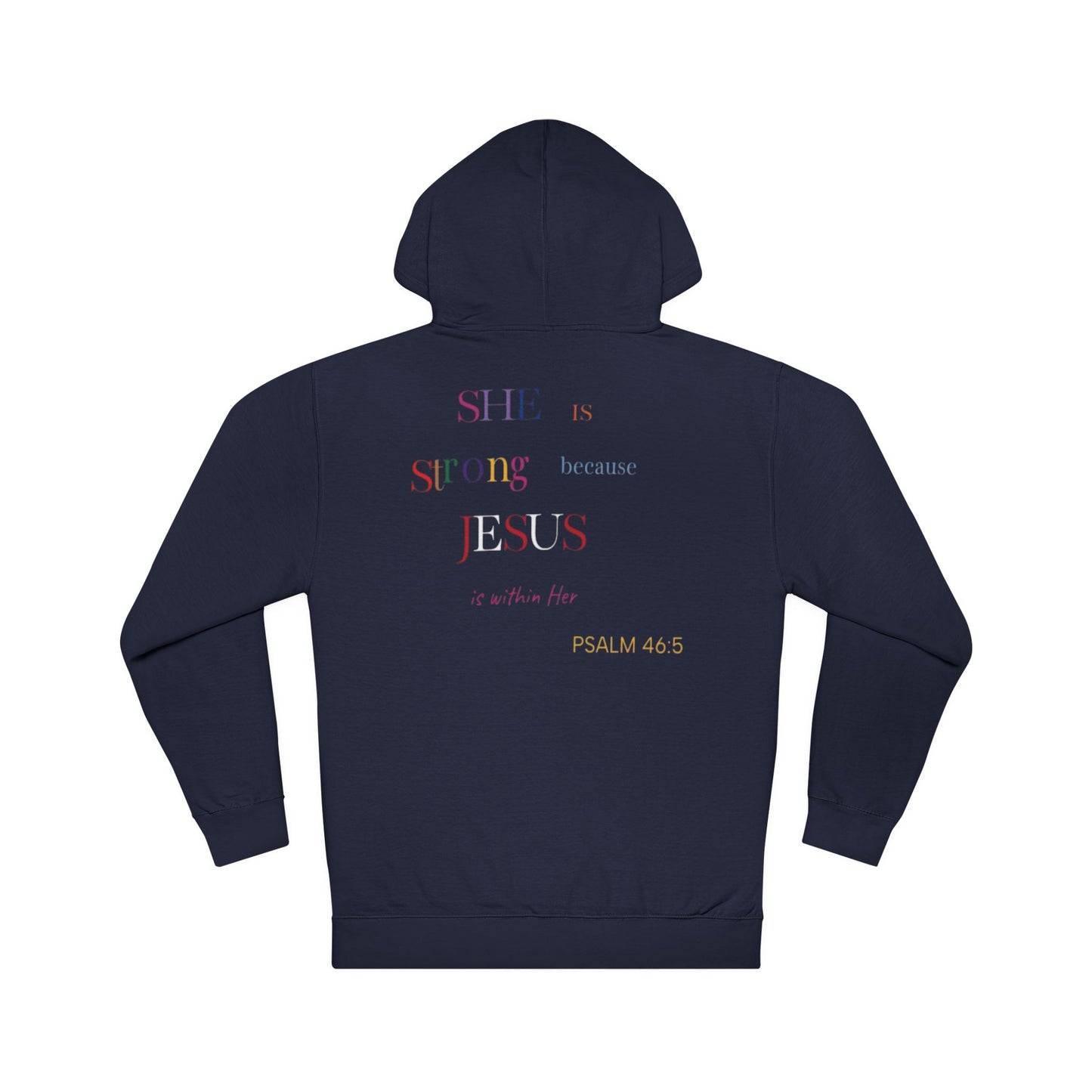 'She Is Strong' Hoodie — Psalm 46:5 Faith Hooded Sweatshirt