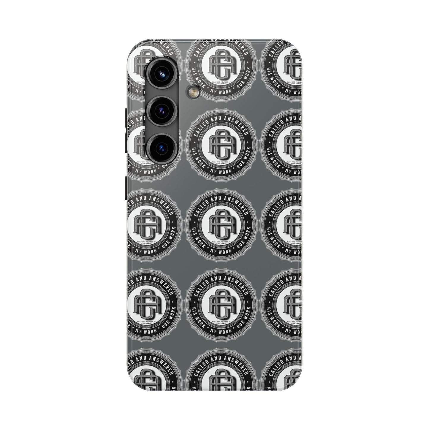 His Work: Tough Phone Cases with Cool Emblem Design