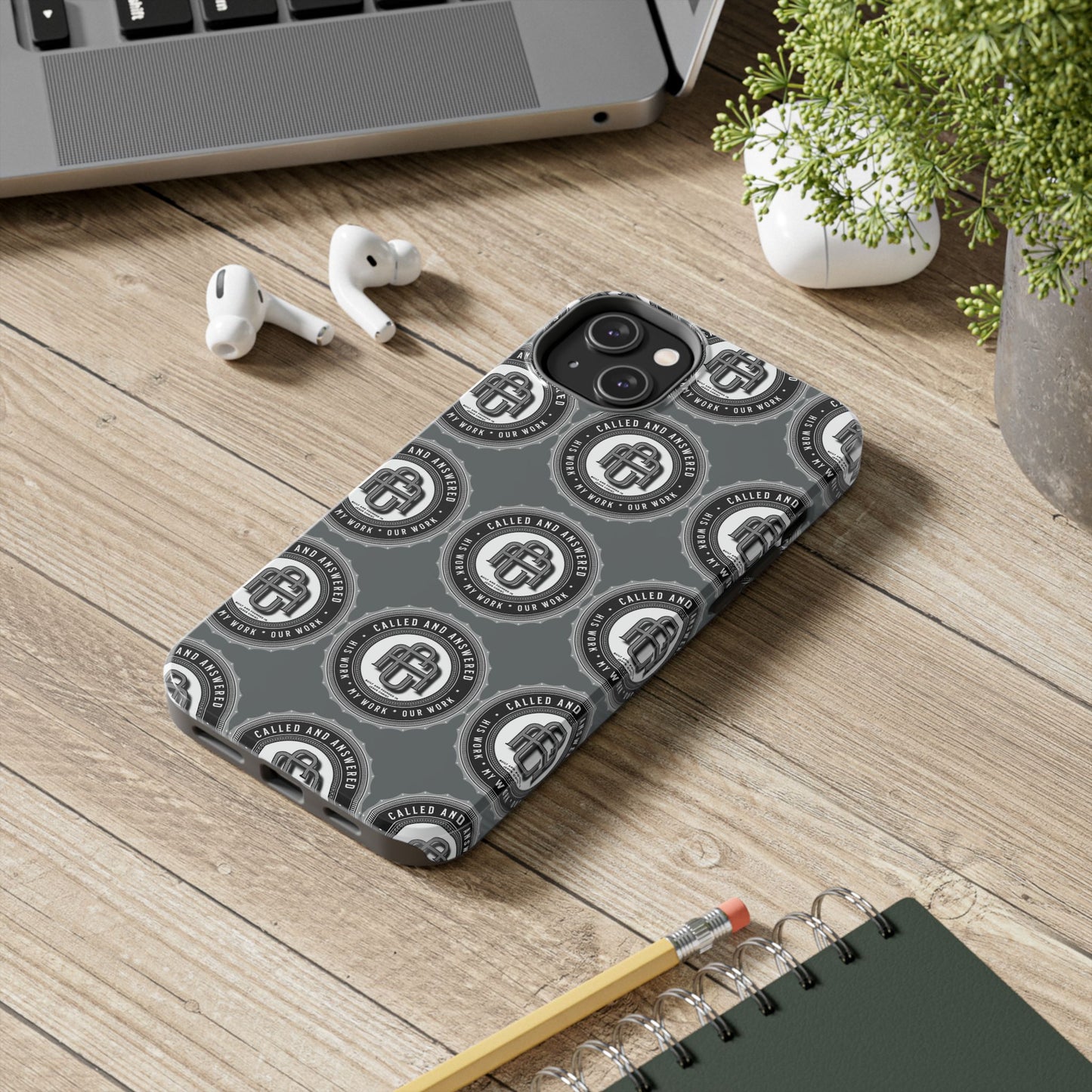 His Work: Tough Phone Cases with Cool Emblem Design