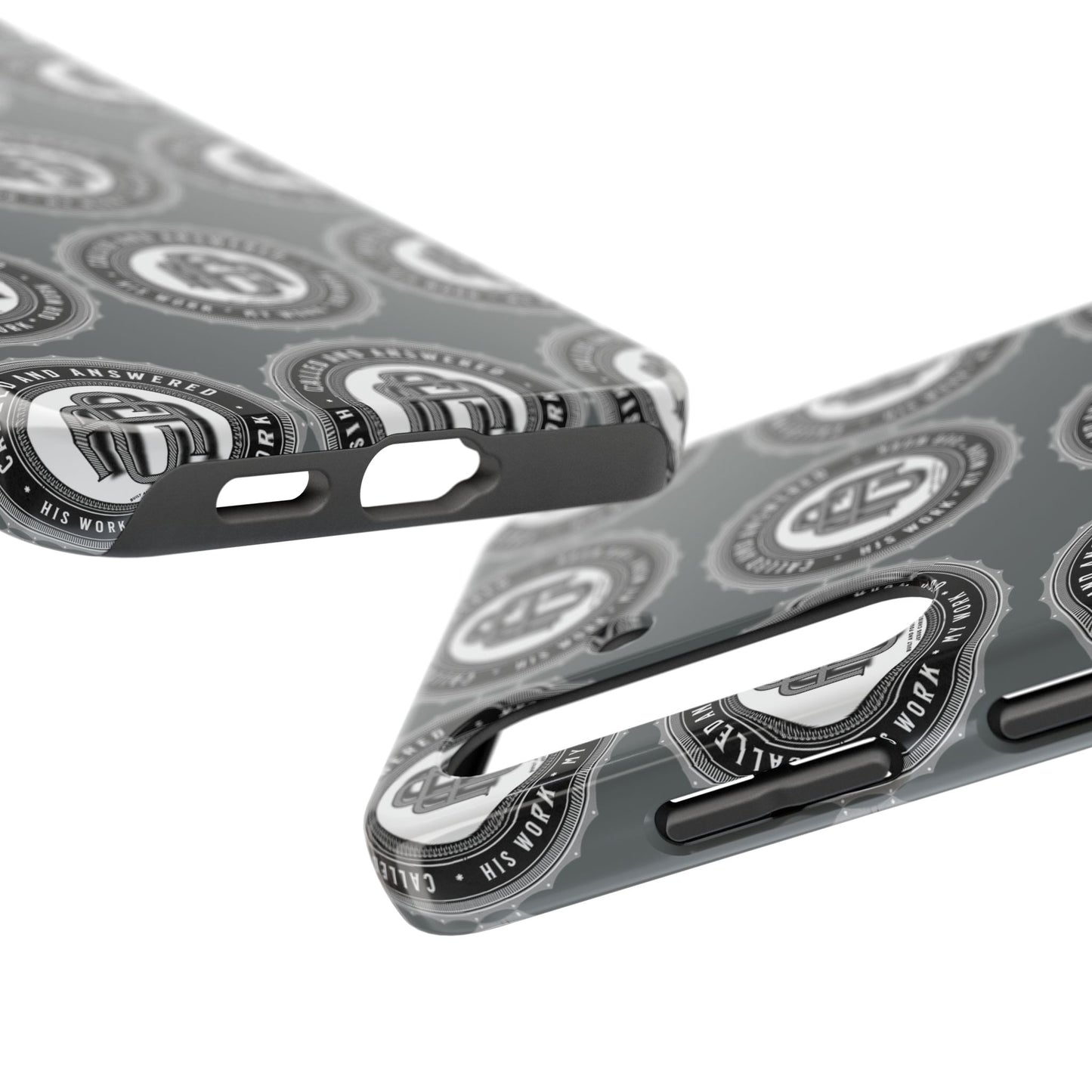His Work: Tough Phone Cases with Cool Emblem Design