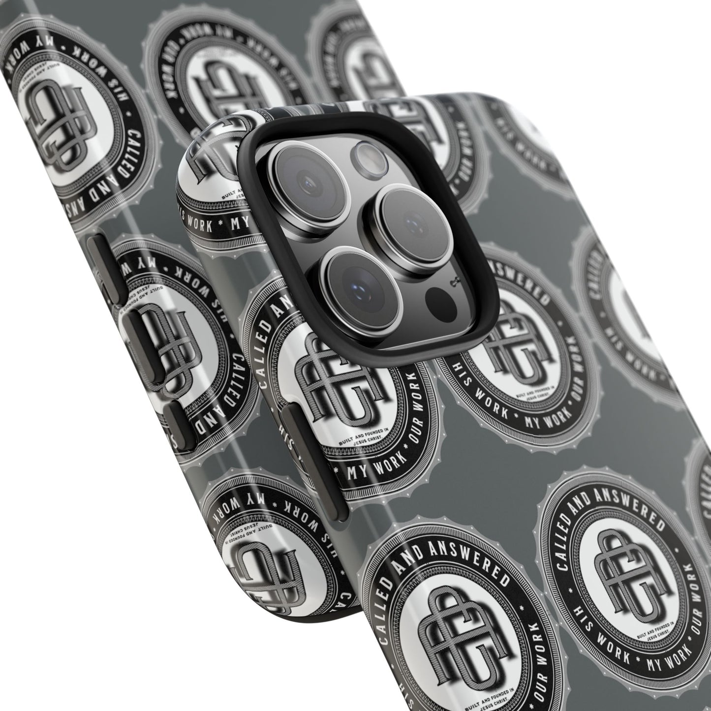 His Work: Tough Phone Cases with Cool Emblem Design