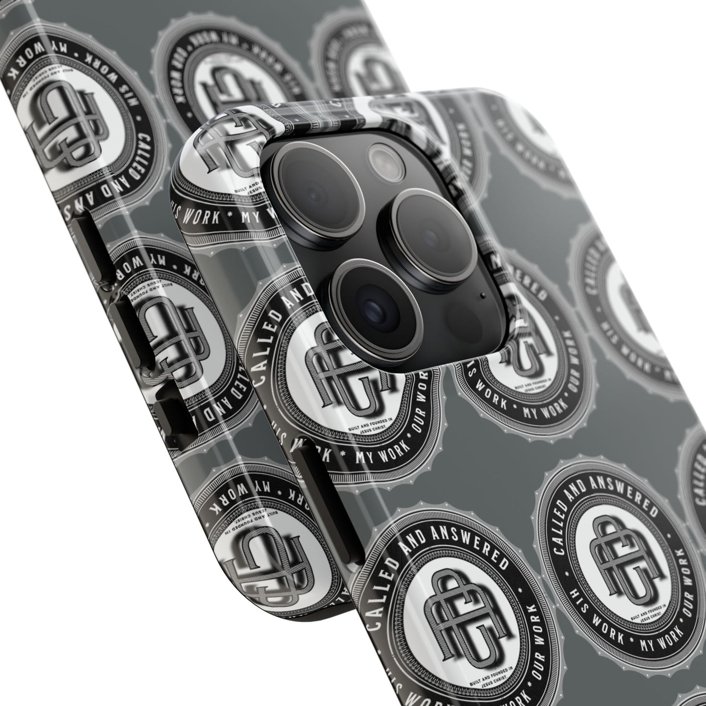 His Work: Tough Phone Cases with Cool Emblem Design