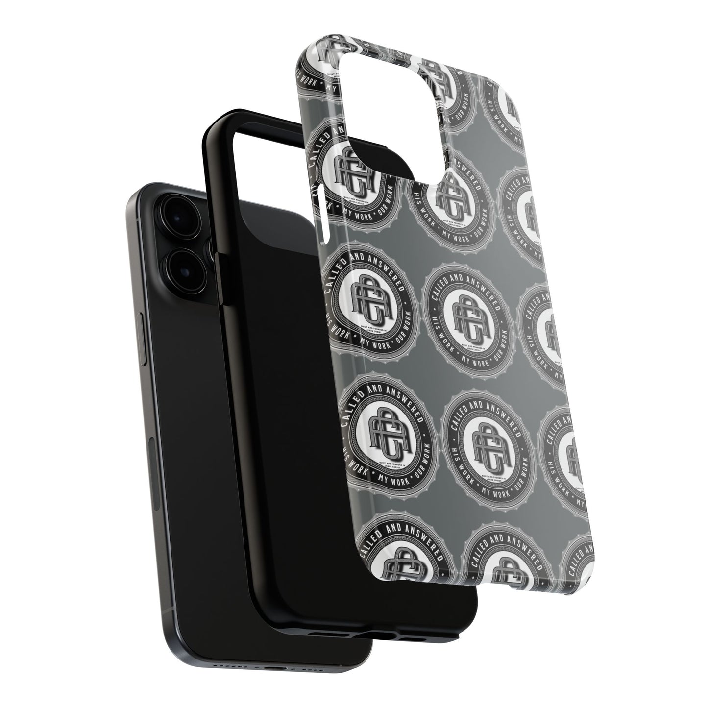 His Work: Tough Phone Cases with Cool Emblem Design
