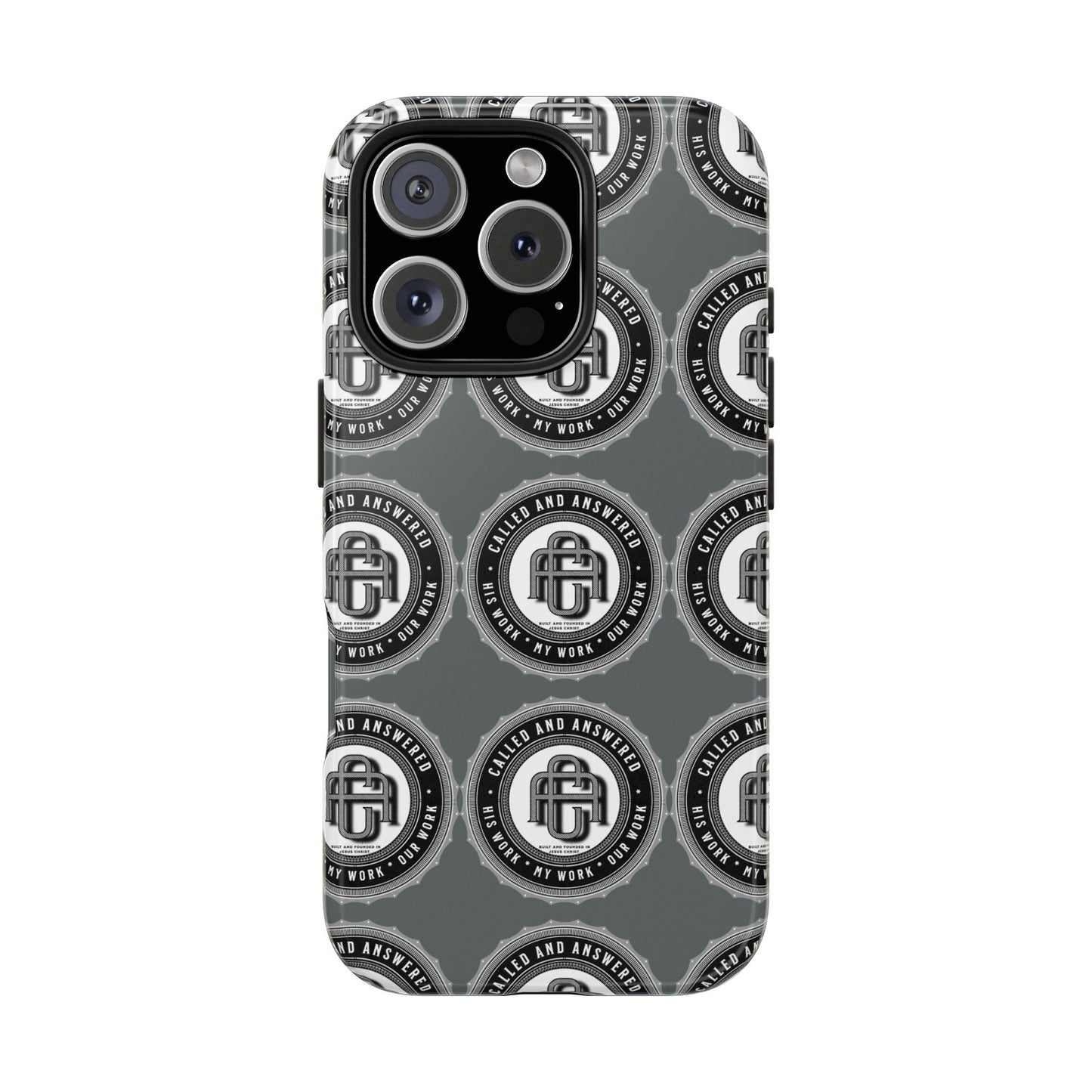 His Work: Tough Phone Cases with Cool Emblem Design