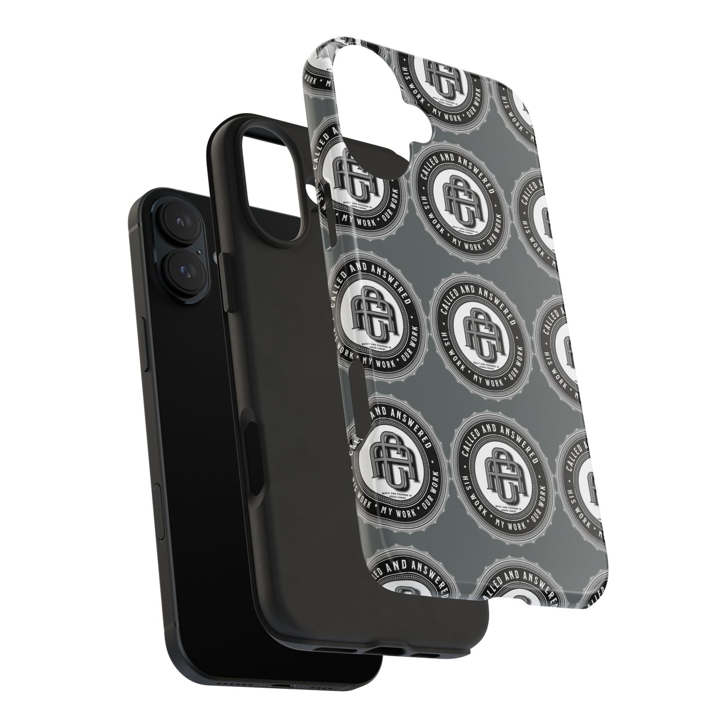His Work: Tough Phone Cases with Cool Emblem Design