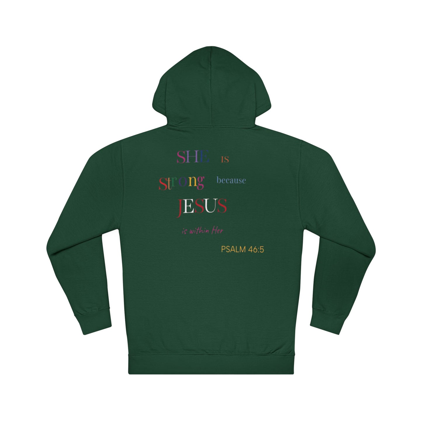 'She Is Strong' Hoodie — Psalm 46:5 Faith Hooded Sweatshirt