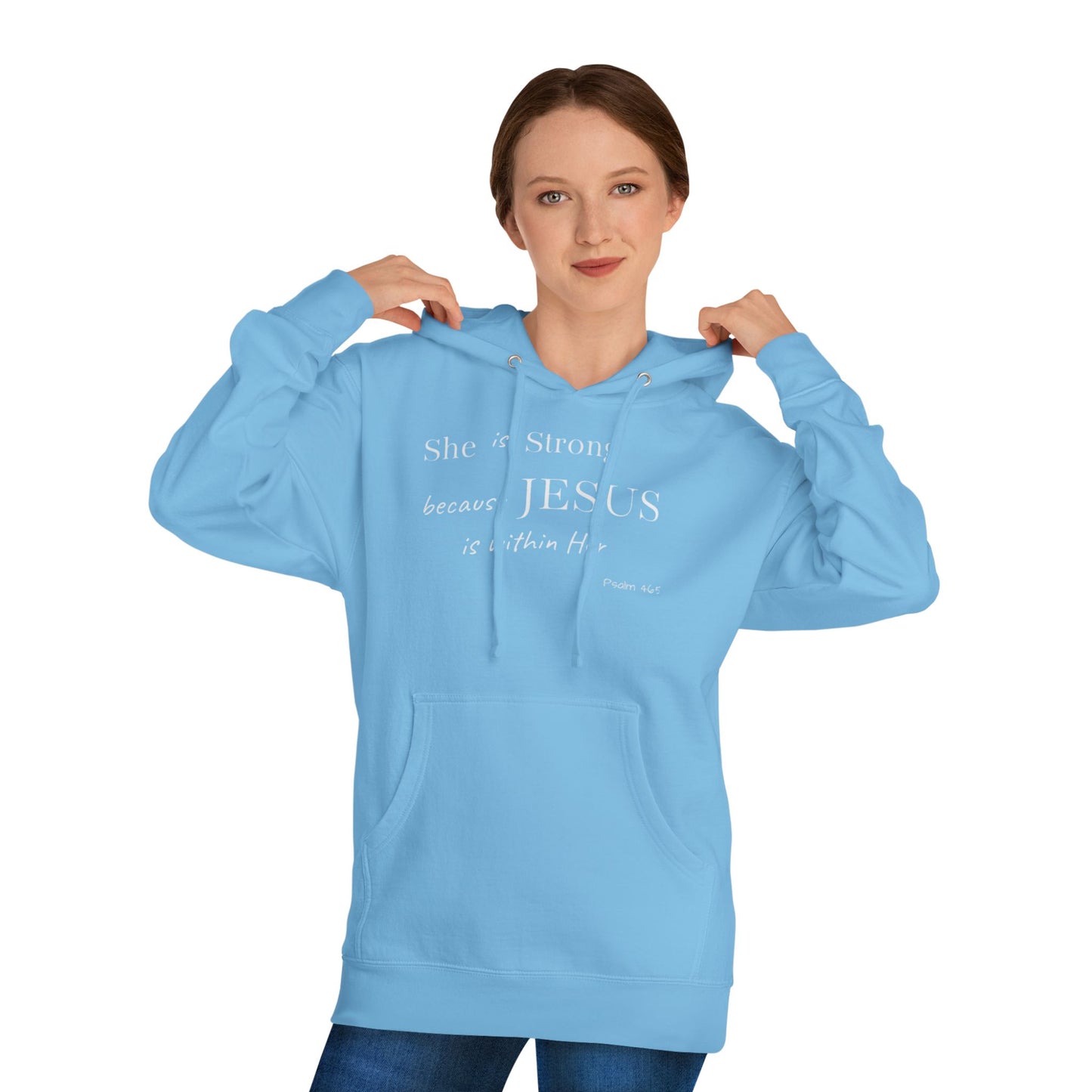 'She Is Strong' Hoodie — Psalm 46:5 Faith Hooded Sweatshirt