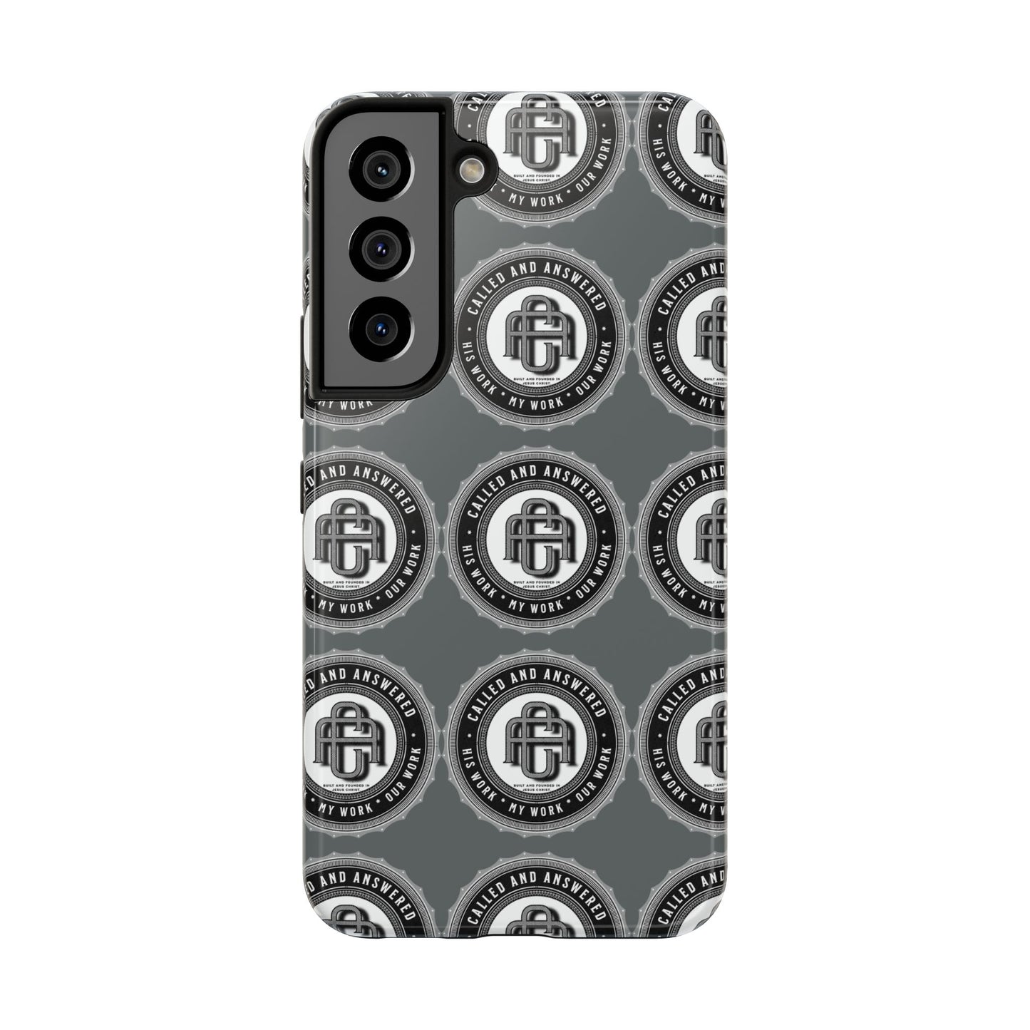 His Work: Tough Phone Cases with Cool Emblem Design