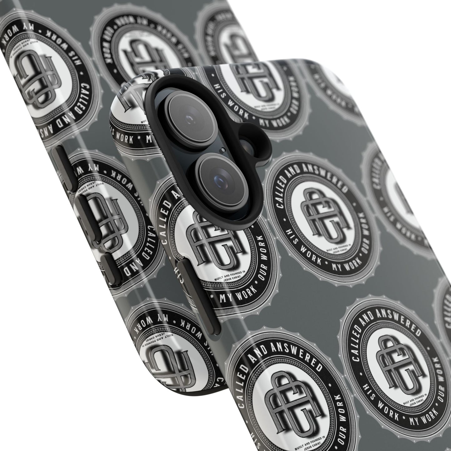 His Work: Tough Phone Cases with Cool Emblem Design