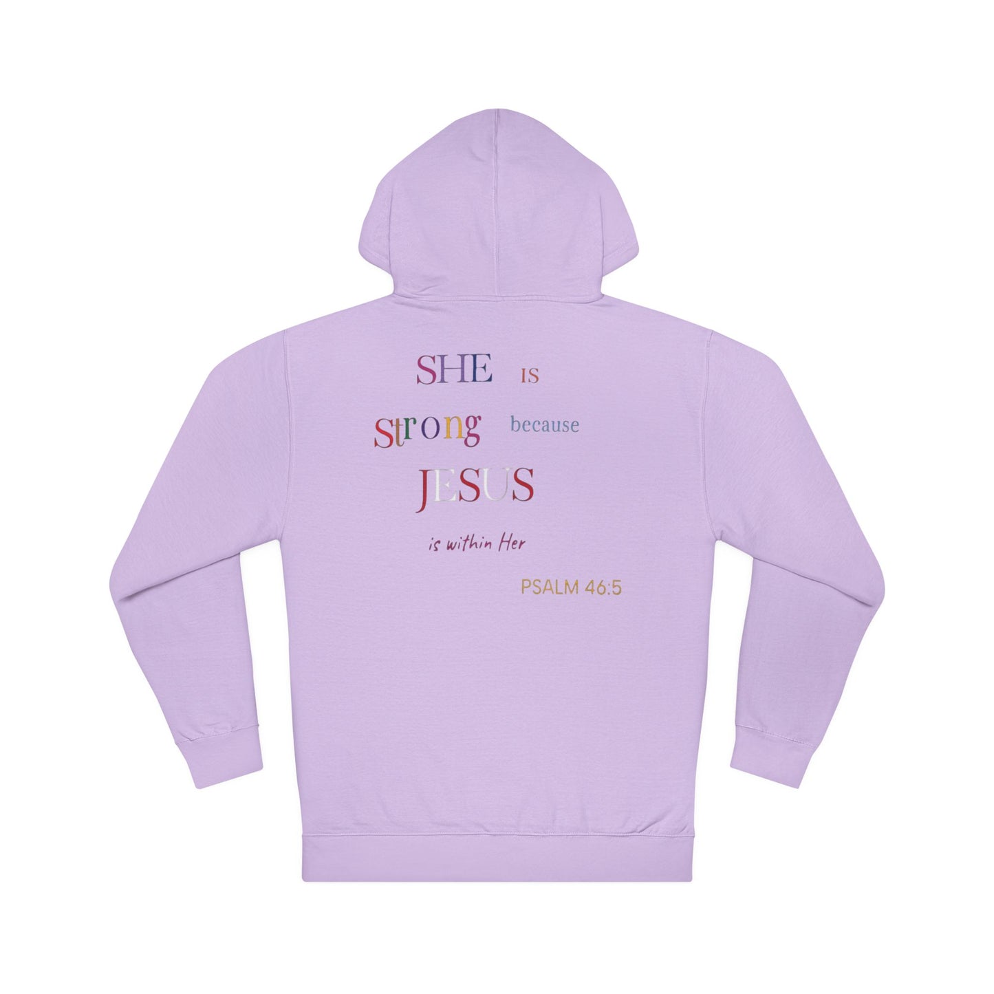 'She Is Strong' Hoodie — Psalm 46:5 Faith Hooded Sweatshirt