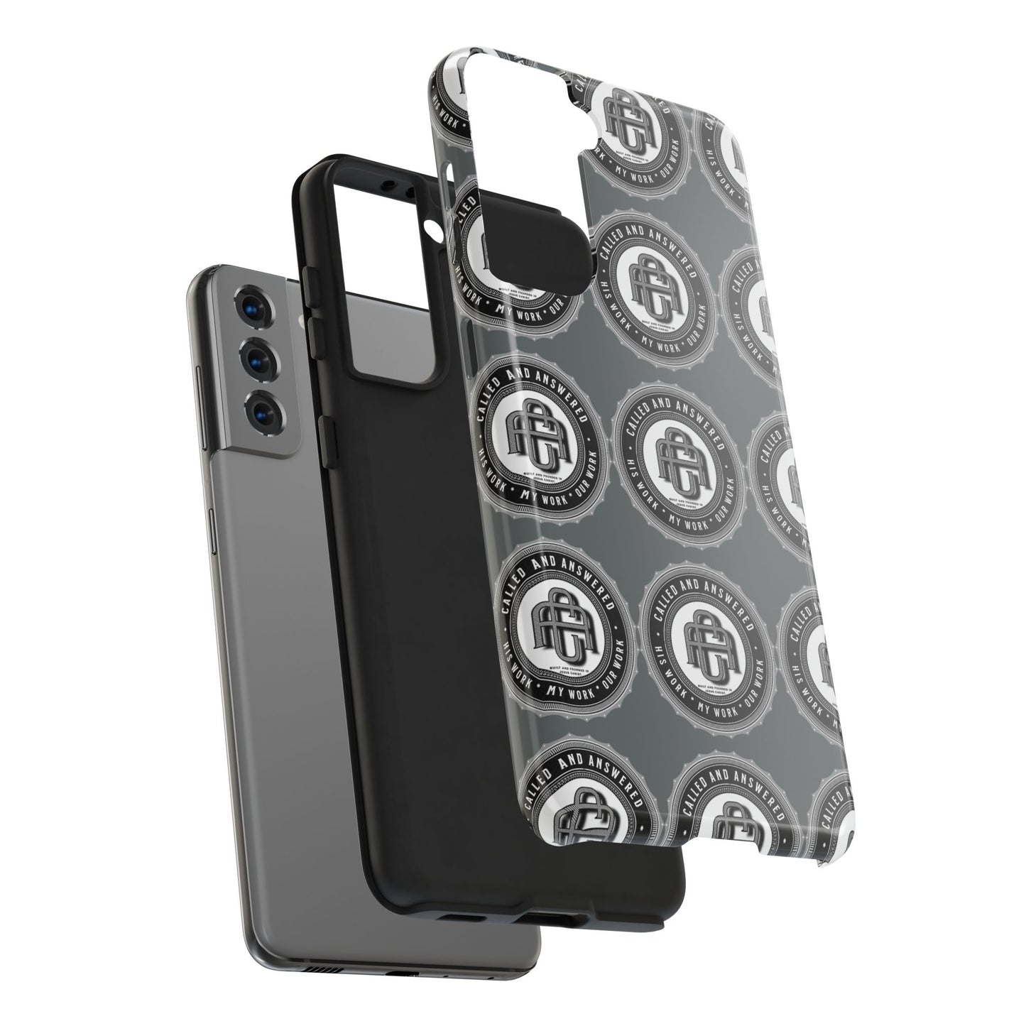 His Work: Tough Phone Cases with Cool Emblem Design