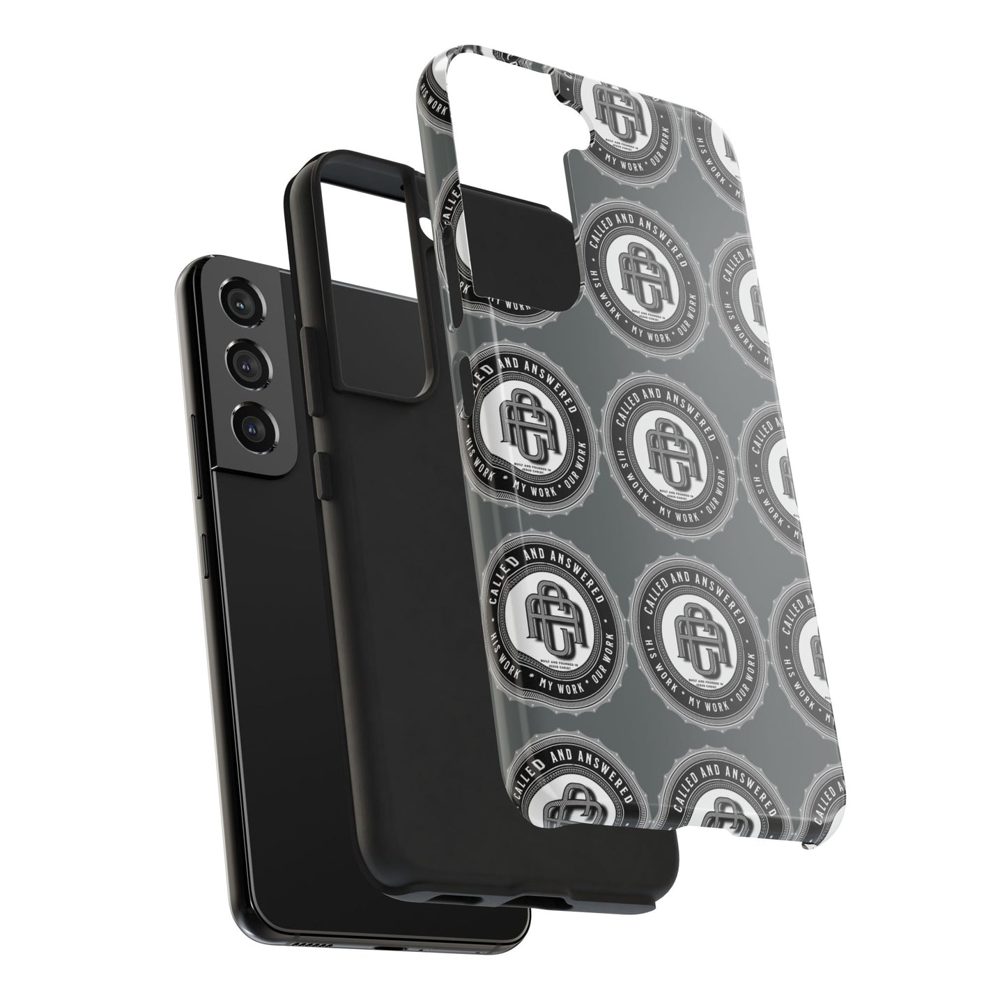 His Work: Tough Phone Cases with Cool Emblem Design