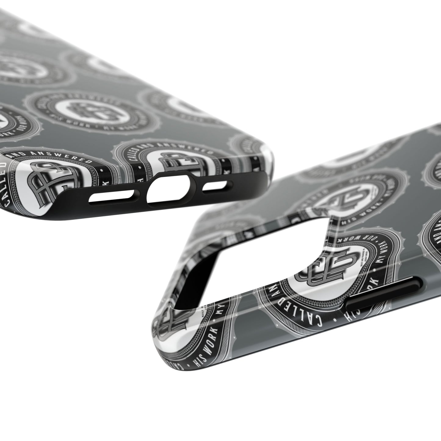 His Work: Tough Phone Cases with Cool Emblem Design