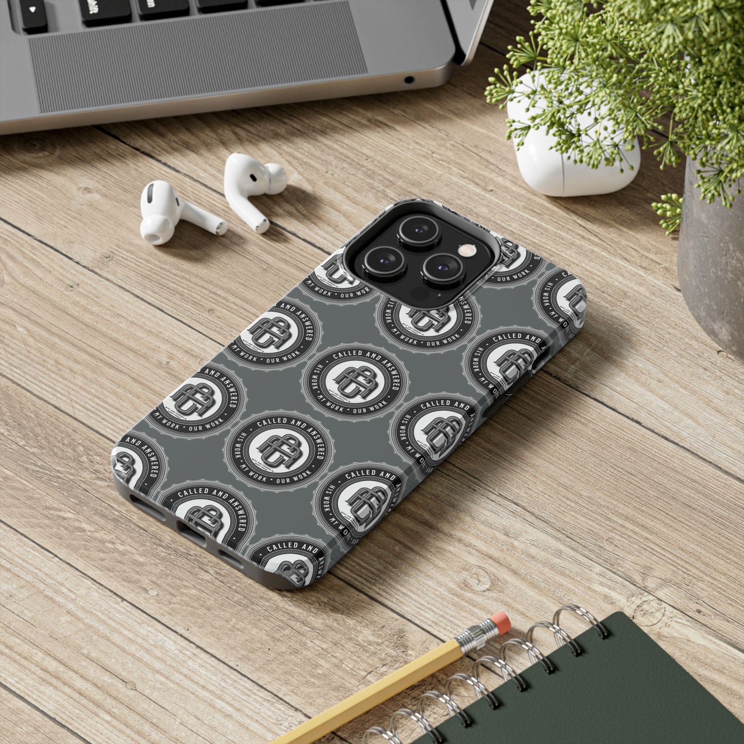 His Work: Tough Phone Cases with Cool Emblem Design