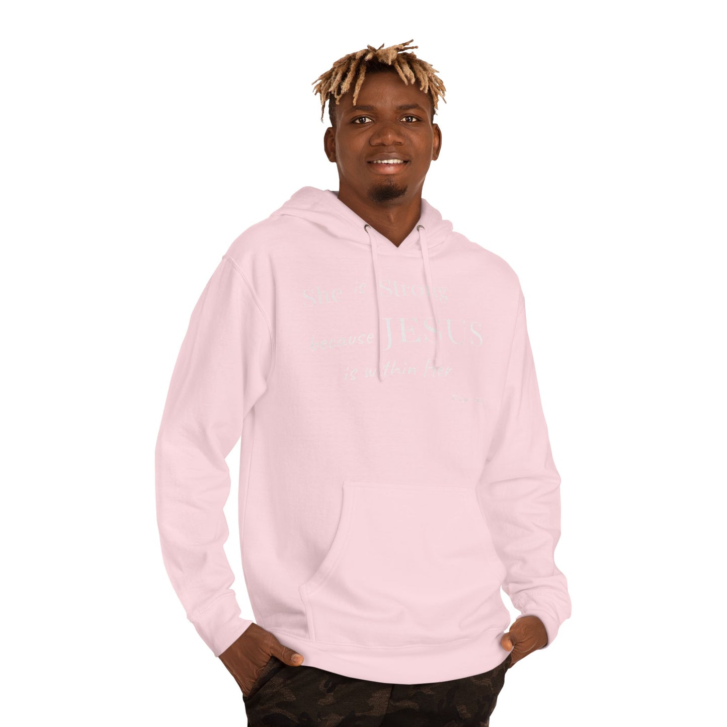 'She Is Strong' Hoodie — Psalm 46:5 Faith Hooded Sweatshirt