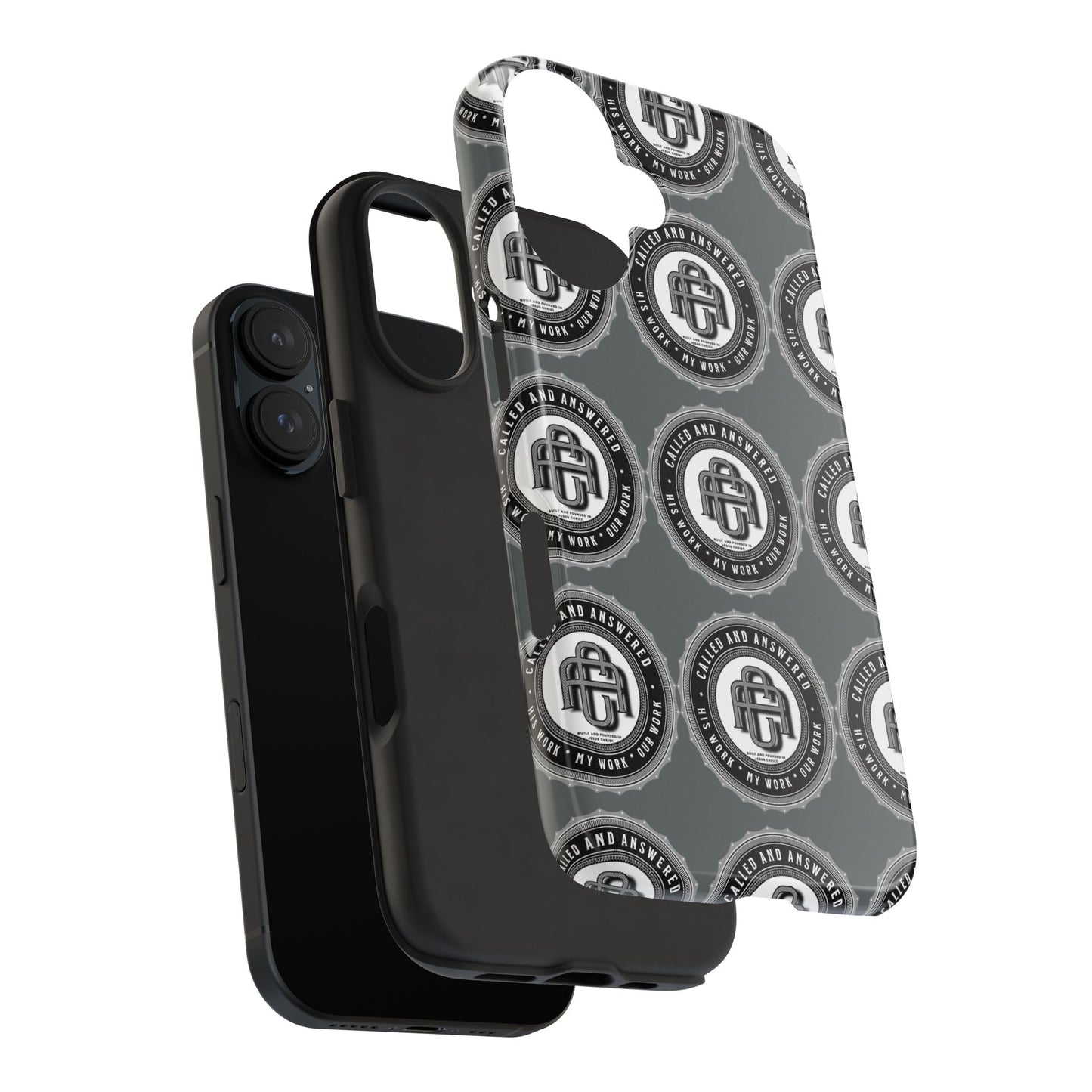 His Work: Tough Phone Cases with Cool Emblem Design
