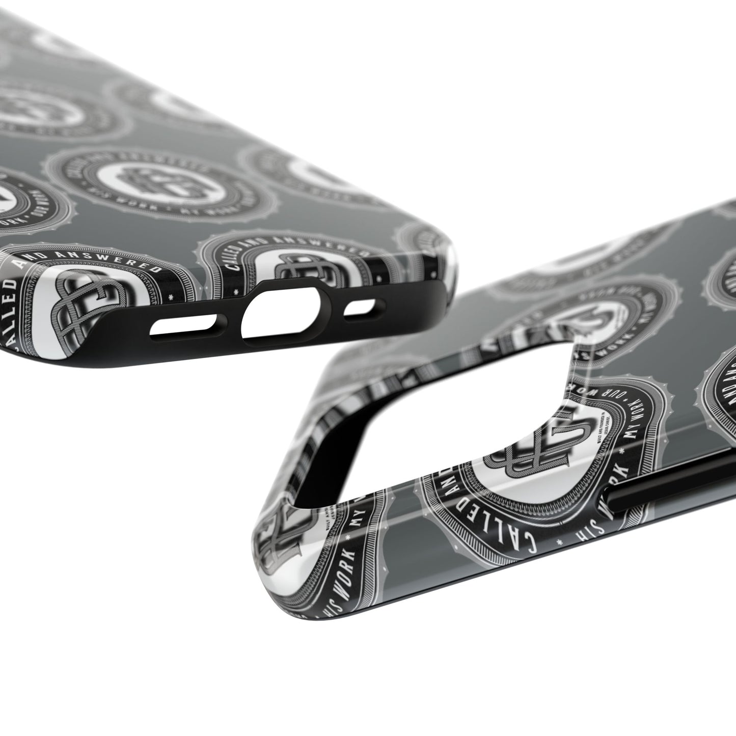 His Work: Tough Phone Cases with Cool Emblem Design