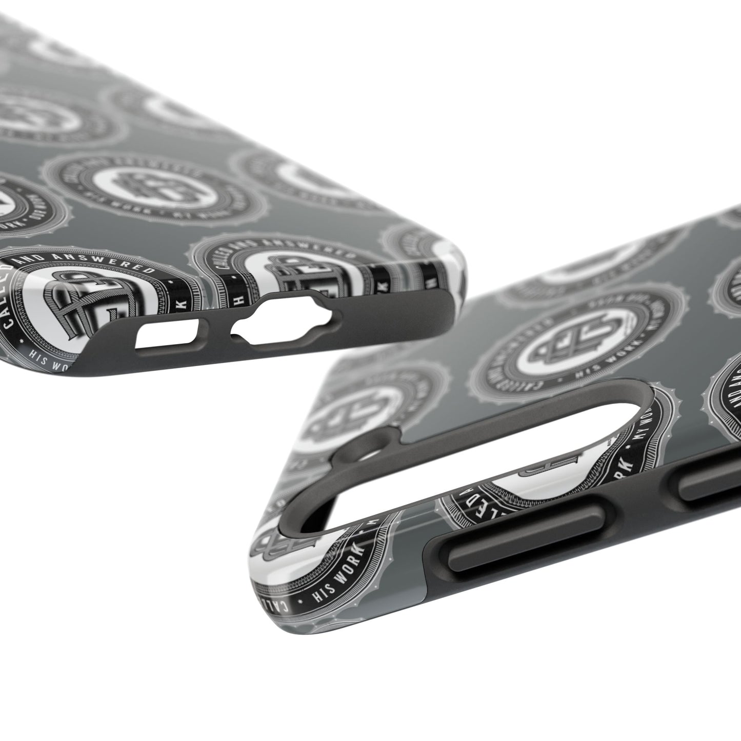 His Work: Tough Phone Cases with Cool Emblem Design