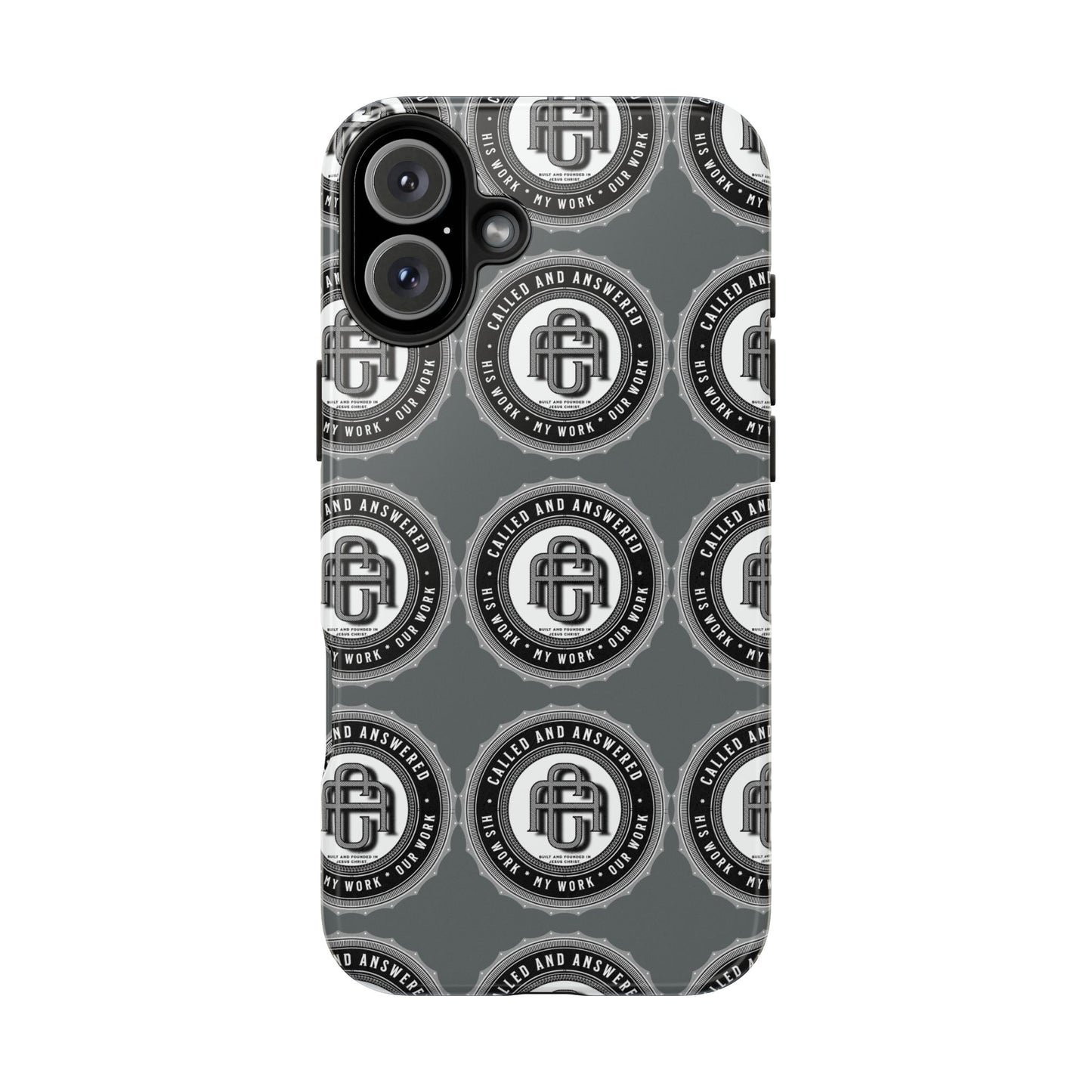 His Work: Tough Phone Cases with Cool Emblem Design