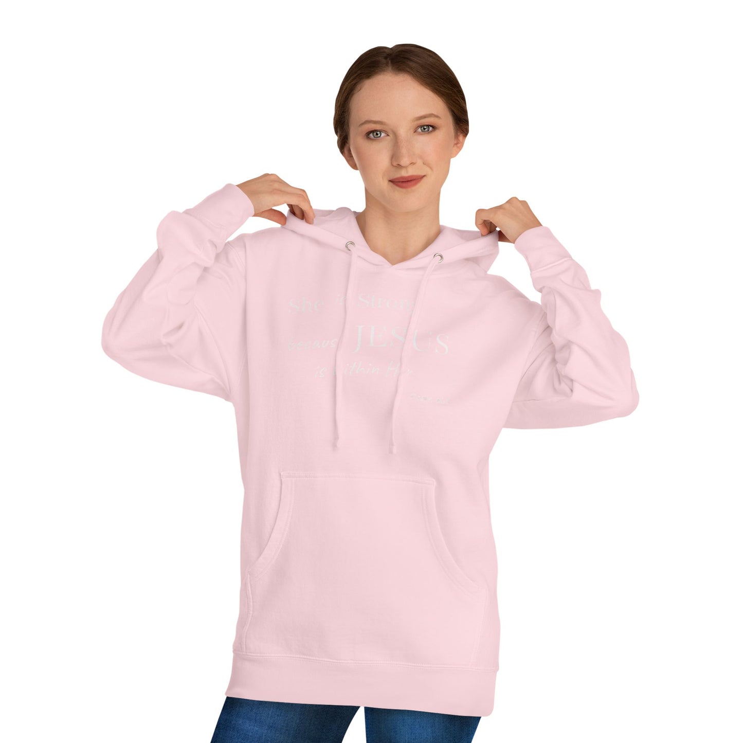 'She Is Strong' Hoodie — Psalm 46:5 Faith Hooded Sweatshirt