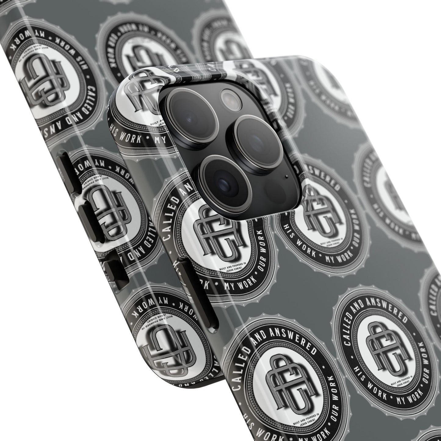 His Work: Tough Phone Cases with Cool Emblem Design