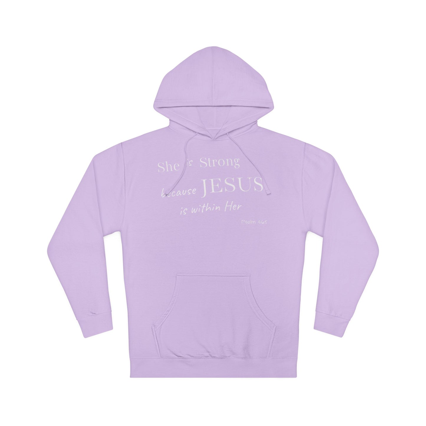 'She Is Strong' Hoodie — Psalm 46:5 Faith Hooded Sweatshirt