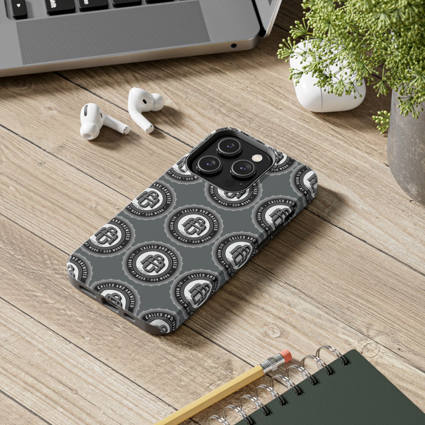 His Work: Tough Phone Cases with Cool Emblem Design