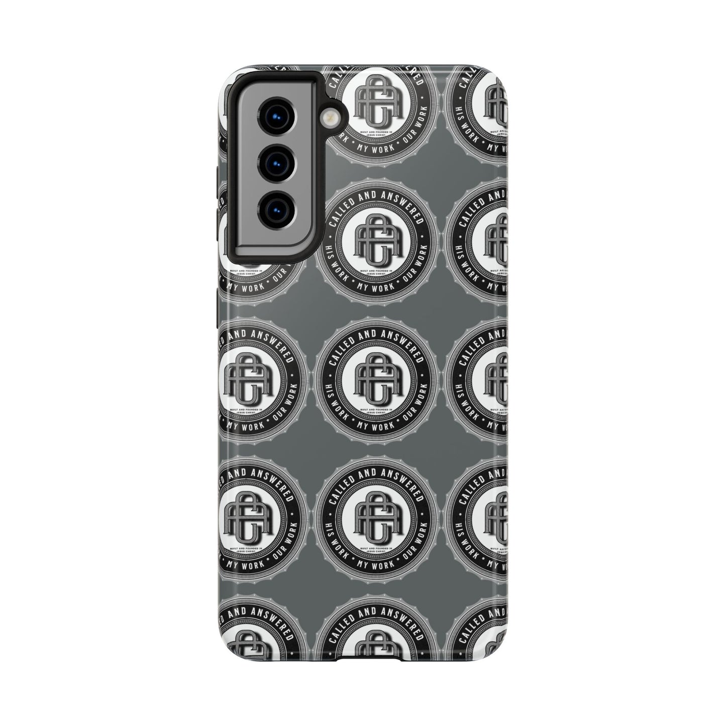 His Work: Tough Phone Cases with Cool Emblem Design