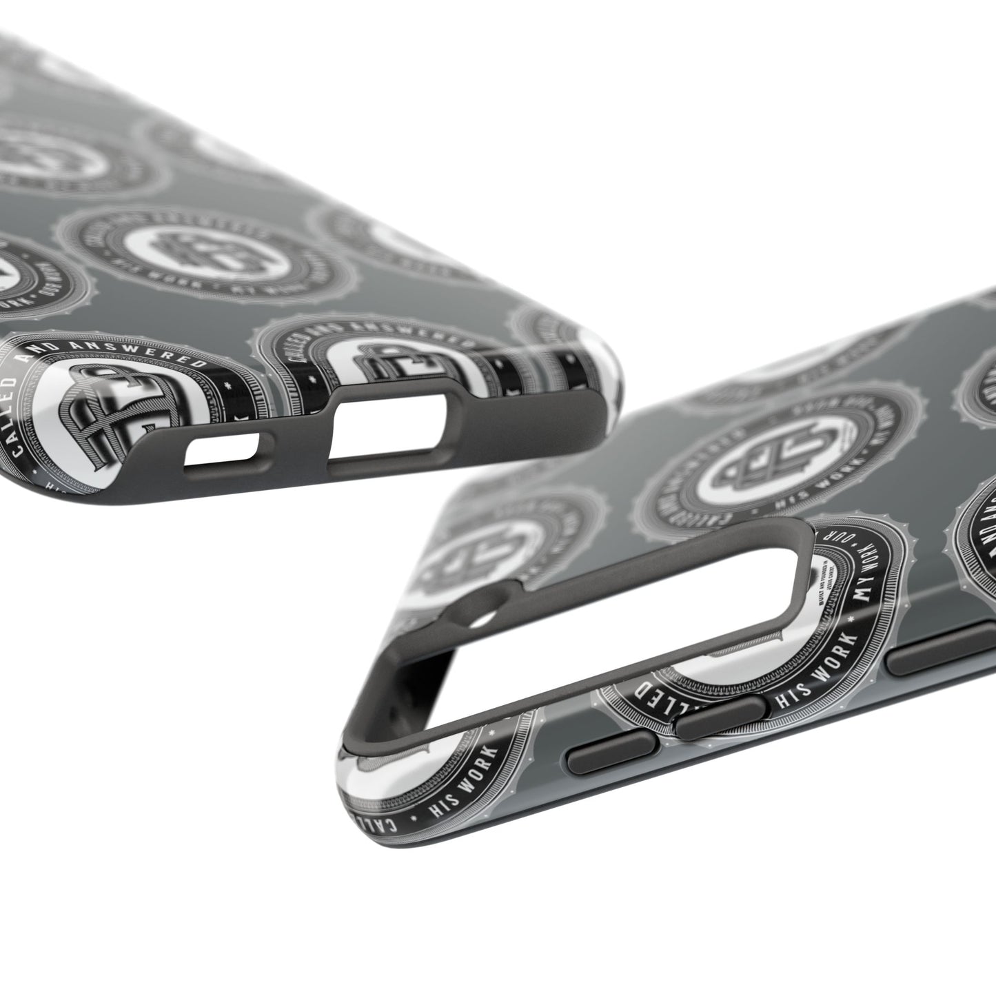 His Work: Tough Phone Cases with Cool Emblem Design