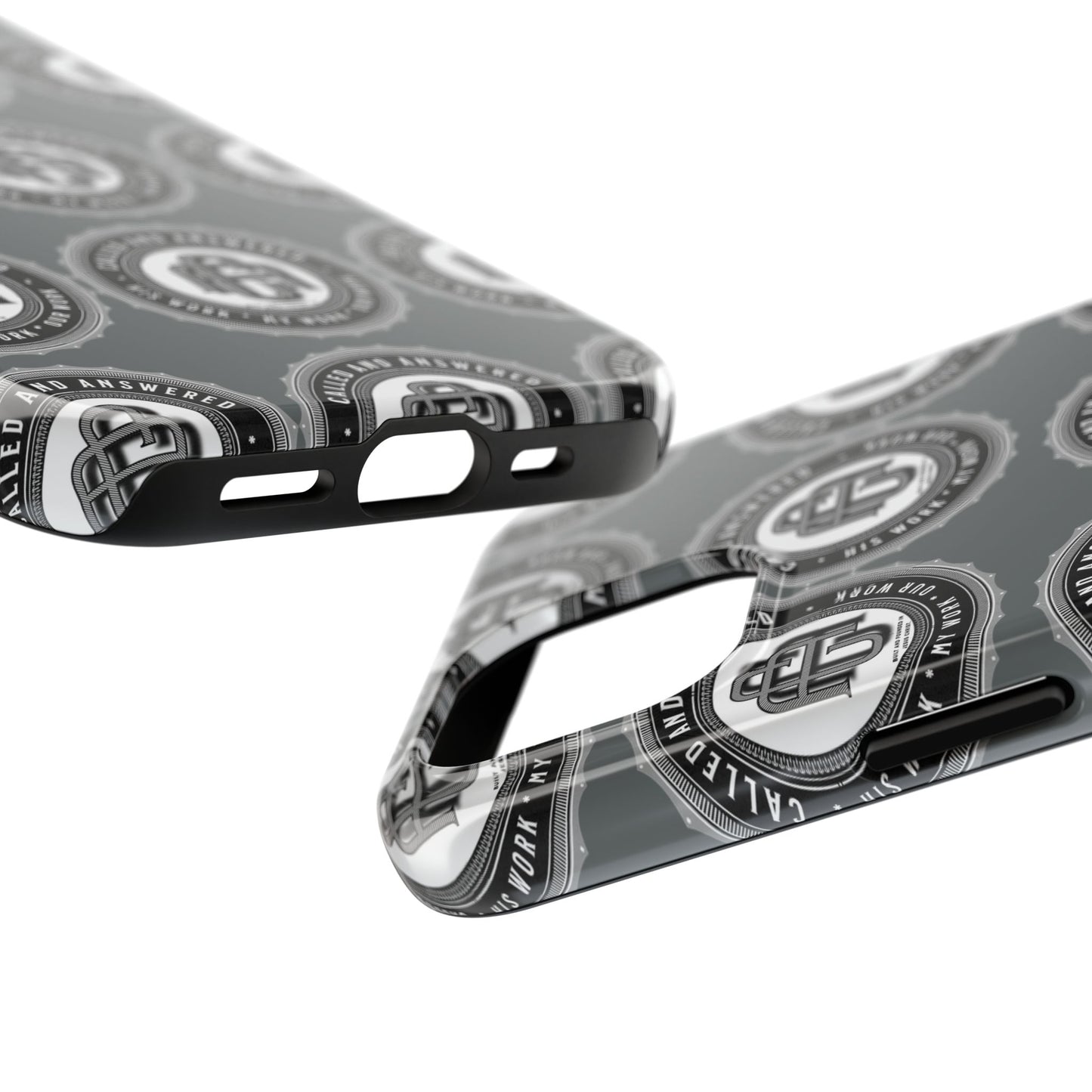 His Work: Tough Phone Cases with Cool Emblem Design