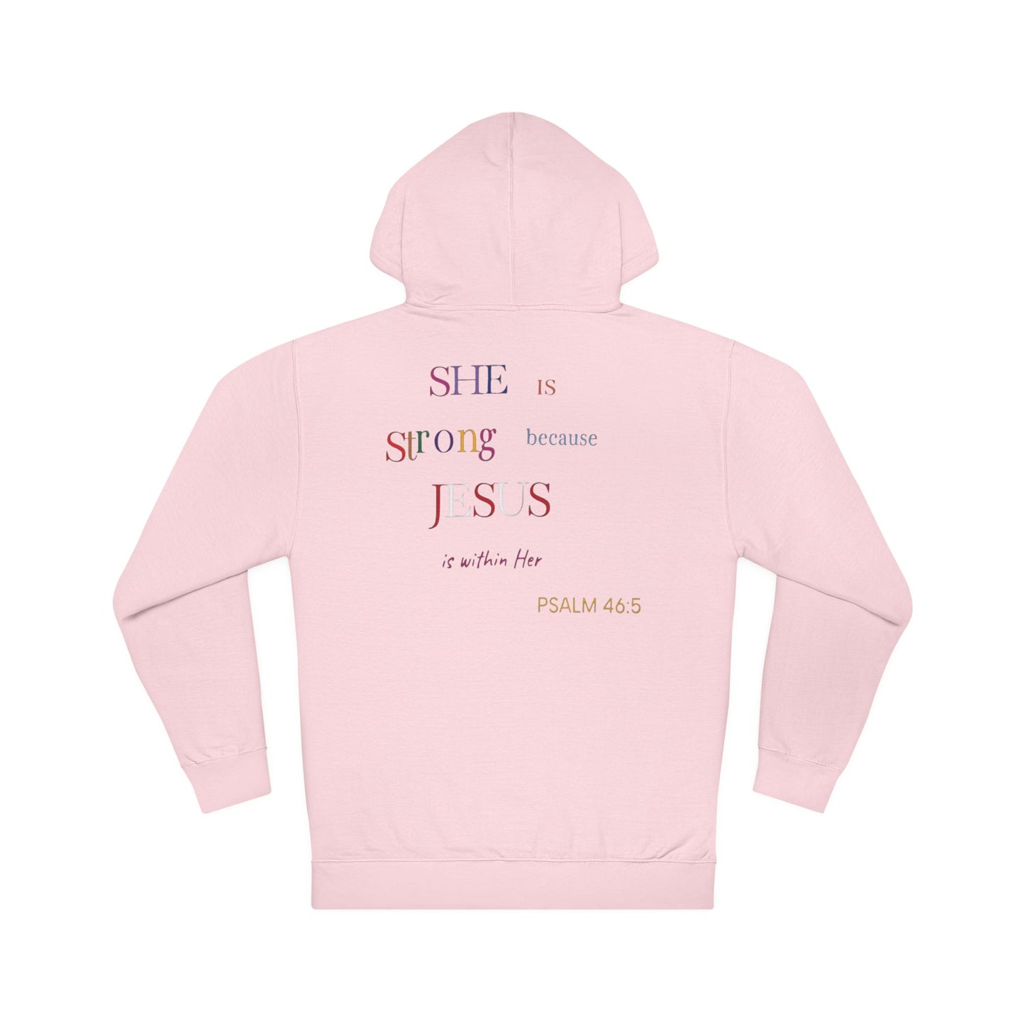 'She Is Strong' Hoodie — Psalm 46:5 Faith Hooded Sweatshirt