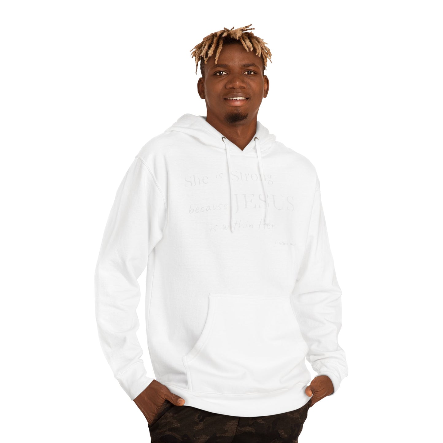 'She Is Strong' Hoodie — Psalm 46:5 Faith Hooded Sweatshirt
