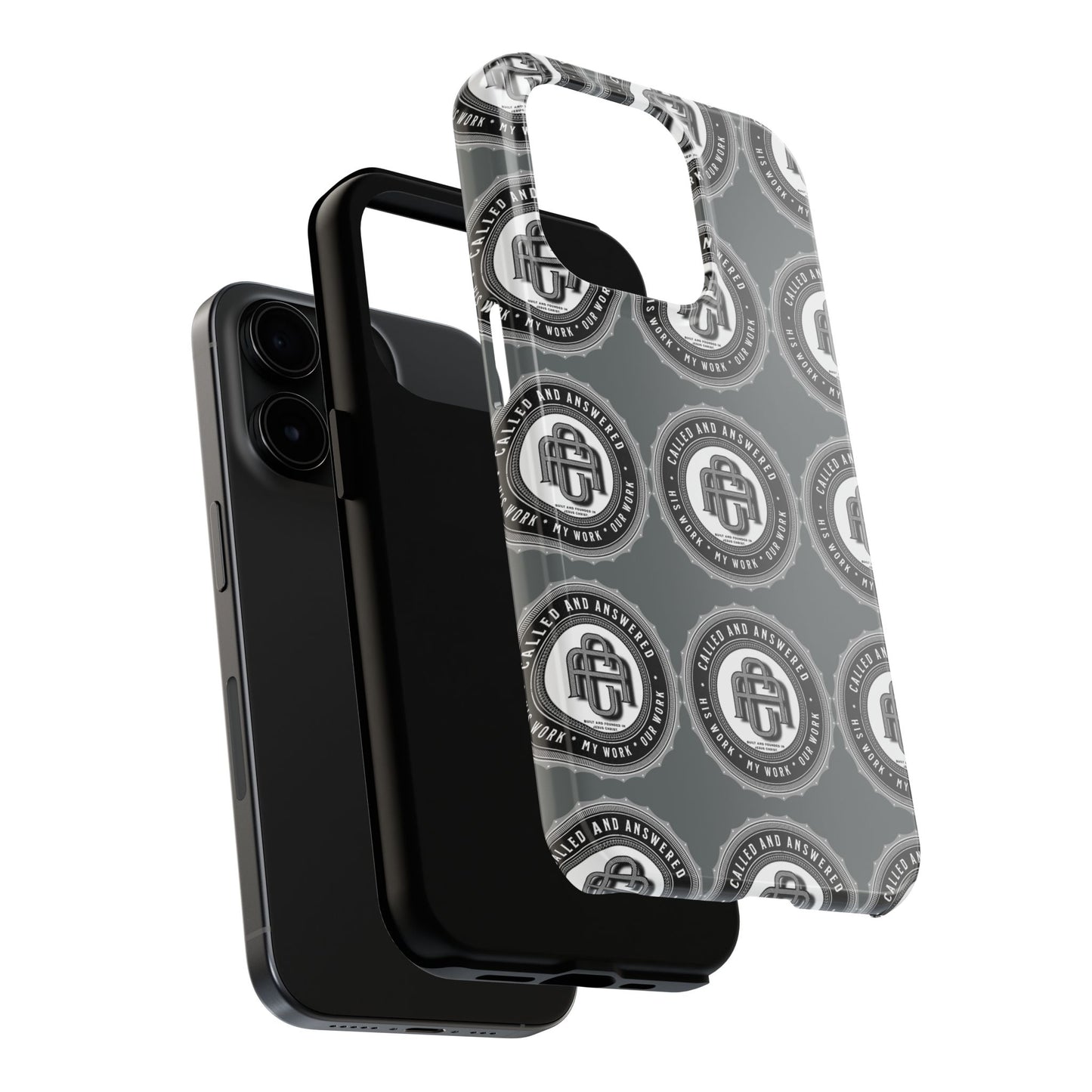 His Work: Tough Phone Cases with Cool Emblem Design
