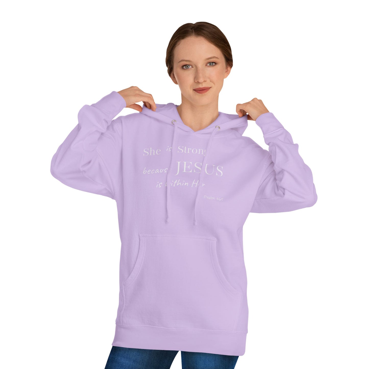 'She Is Strong' Hoodie — Psalm 46:5 Faith Hooded Sweatshirt
