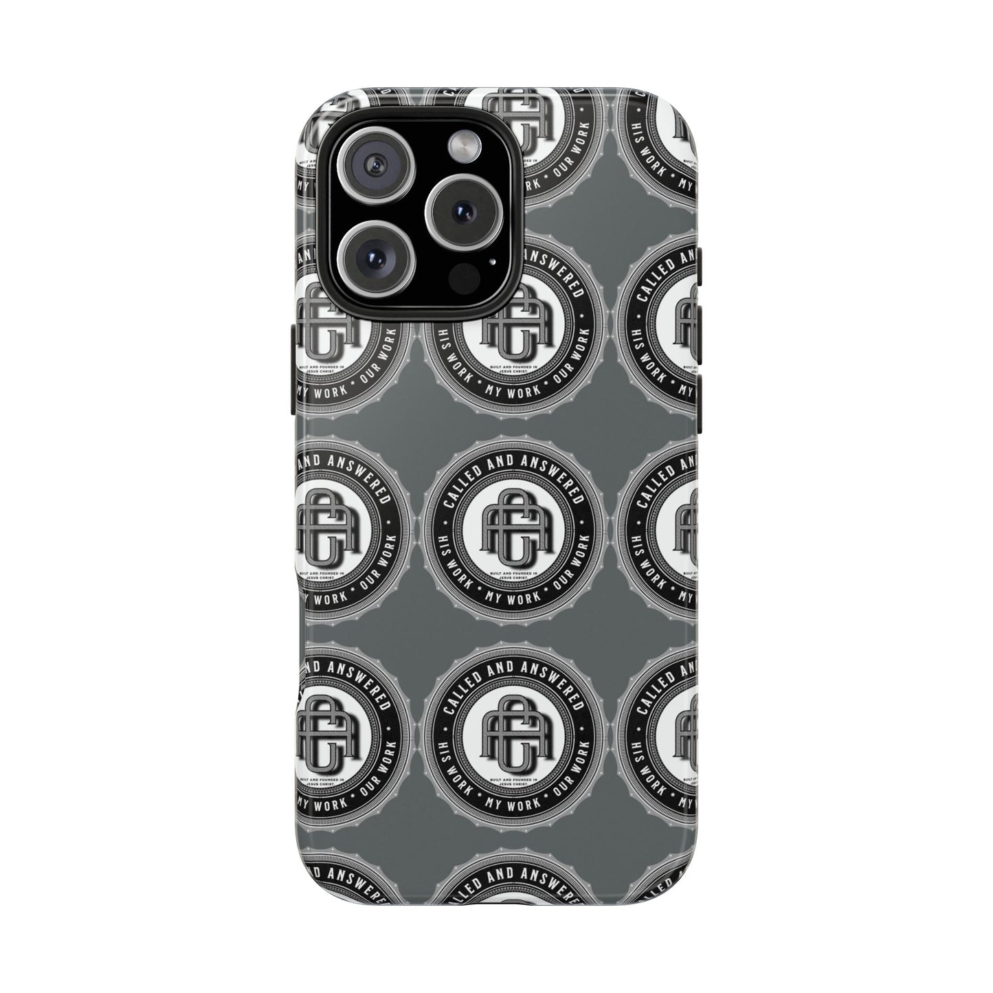 His Work: Tough Phone Cases with Cool Emblem Design