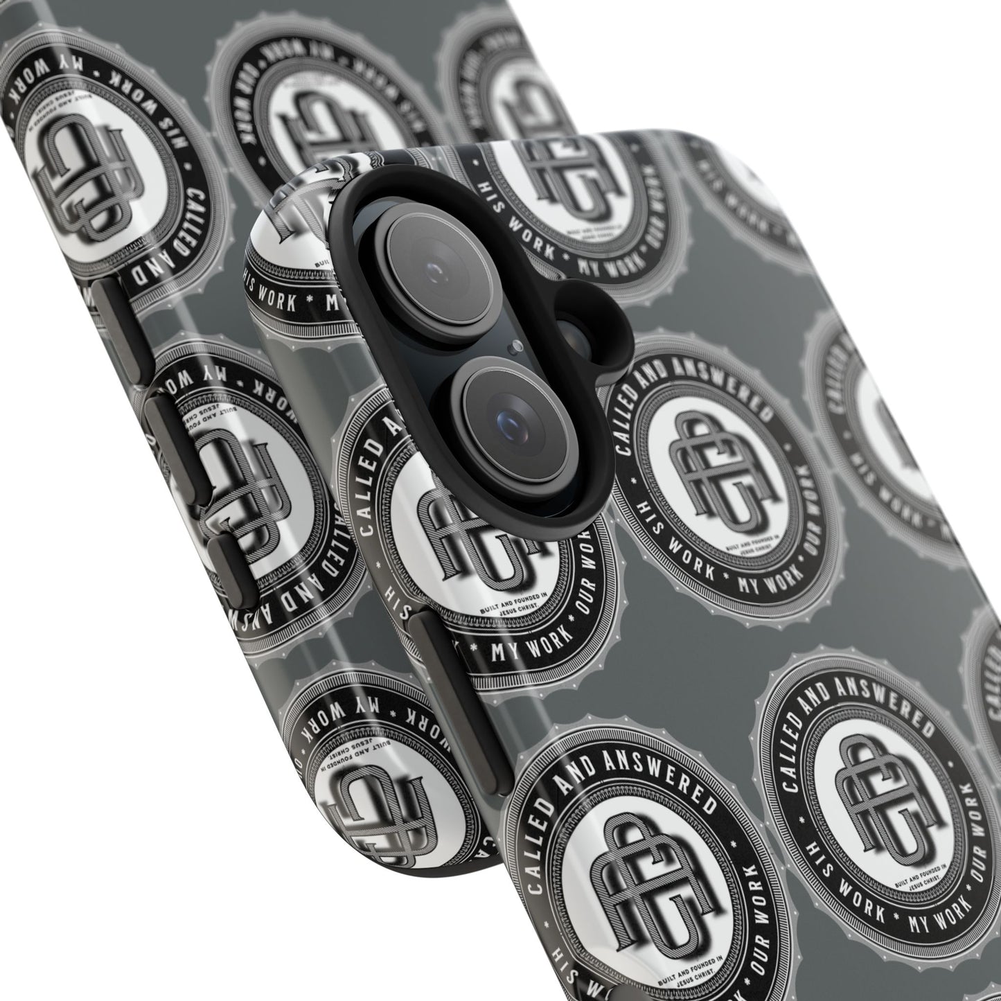His Work: Tough Phone Cases with Cool Emblem Design